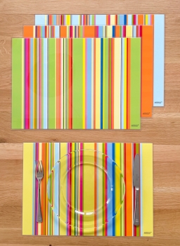 4 Tischsets Platzsets abwaschbar Stripes sortiert von ARTIPICS - Kunststoff 42x30 cm